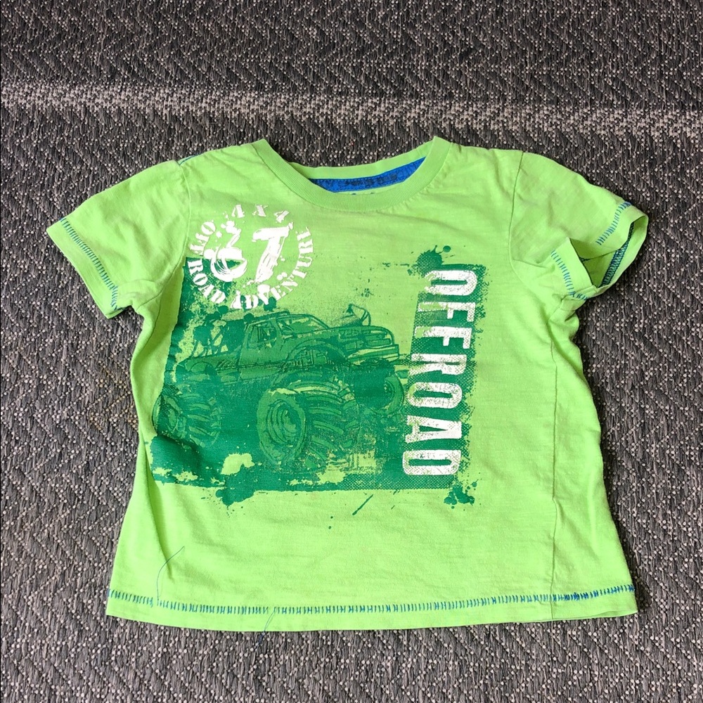 Kids Green 'Offroad' Short Sleeve Tee